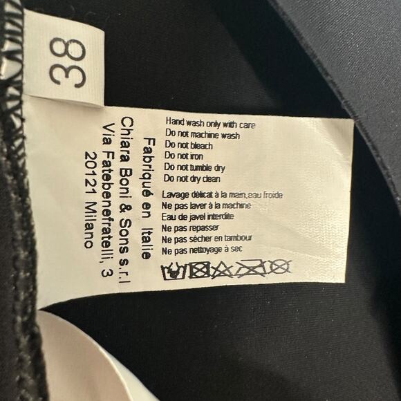 Chiara Boni Size 2 La Petite Robe Julita Cocktail Dress Black White Artsy Chic - Picture 7 of 10